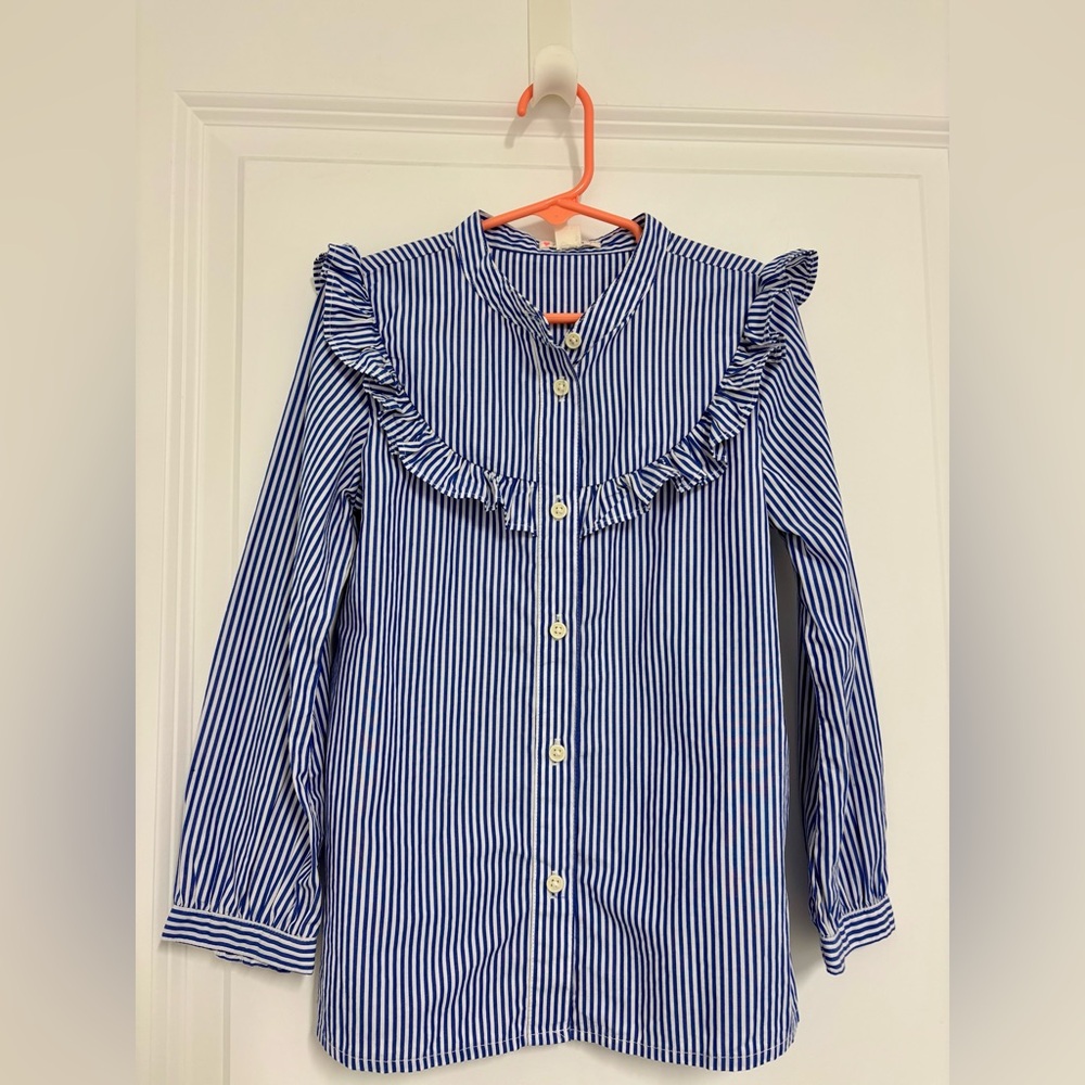 Girls Crewcuts Blue Striped Shirt